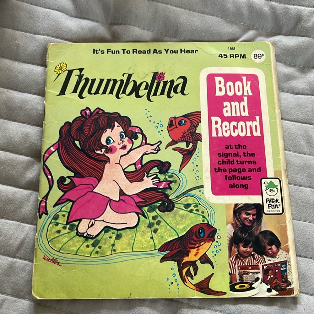 💿🎶 Book And Record  Vintage 1971 Thumbelina   - Read Along